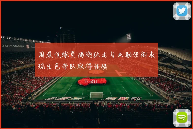 周最佳球员揭晓狄龙与米勒领衔表现出色带队取得佳绩